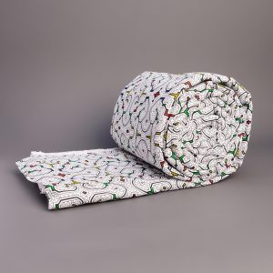 Ткань с узорами Шипибо - Перу, 100% хлопок, белый цвет